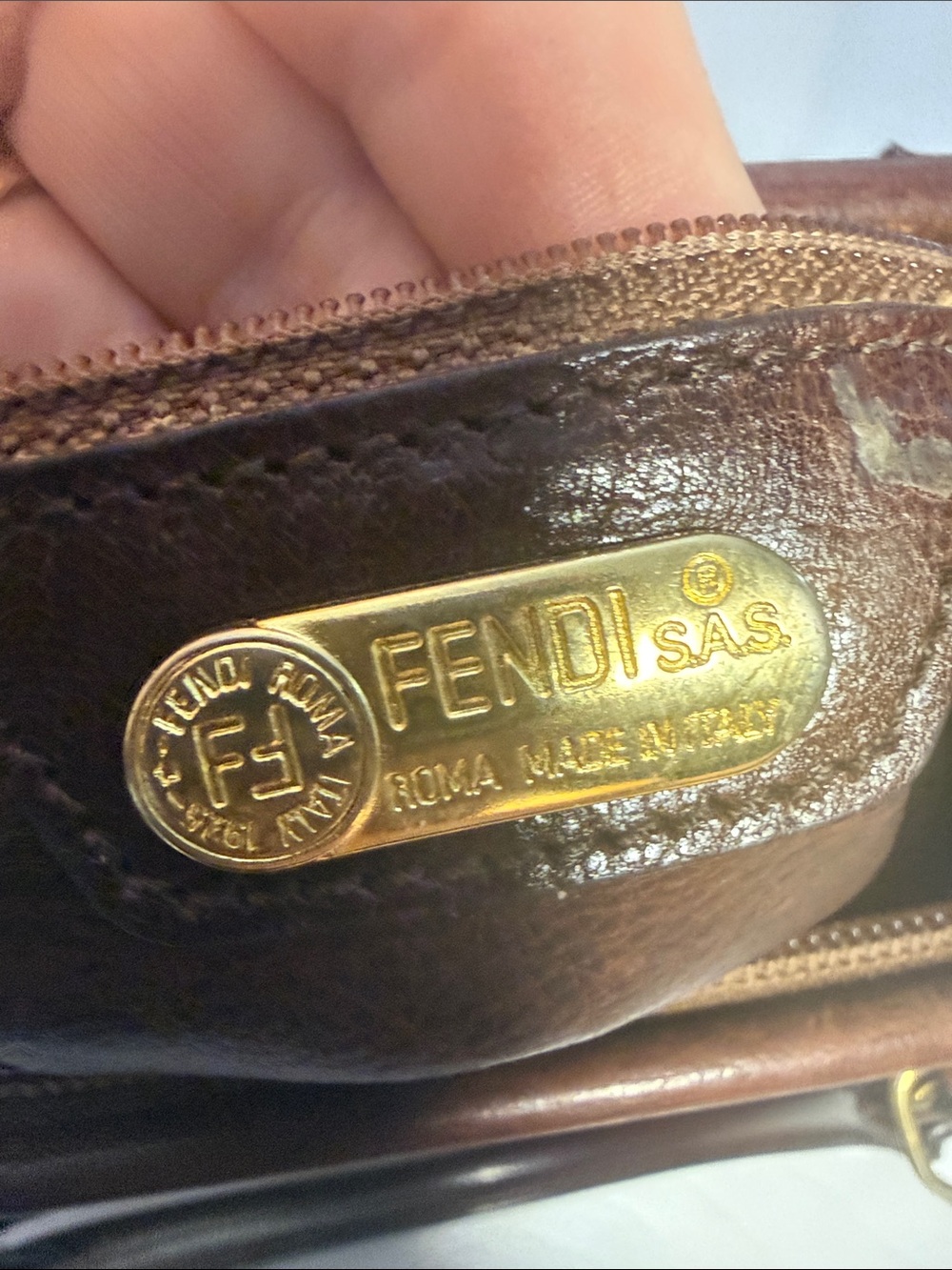 Fendi Rare Vintage S.A.S. Roma Embossed Pictorial Leather Doctor Bag - Picture 14 of 16